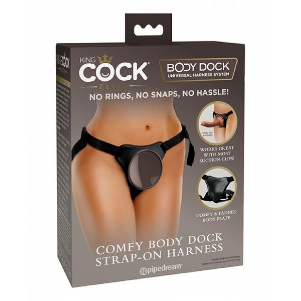 King Cock Elite Comfy Body Dock Strap-On Harness - Black