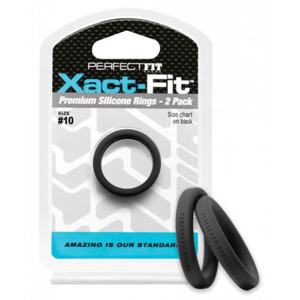 Perfect Fit Xact-Fit #10 - Pack of 2 Black Cock Rings