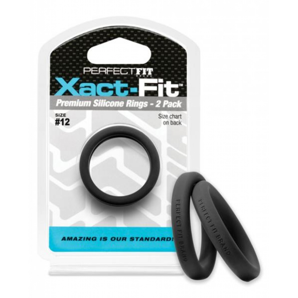 Perfect Fit Xact Fit #12 Black - Pack Of 2 Cock Rings