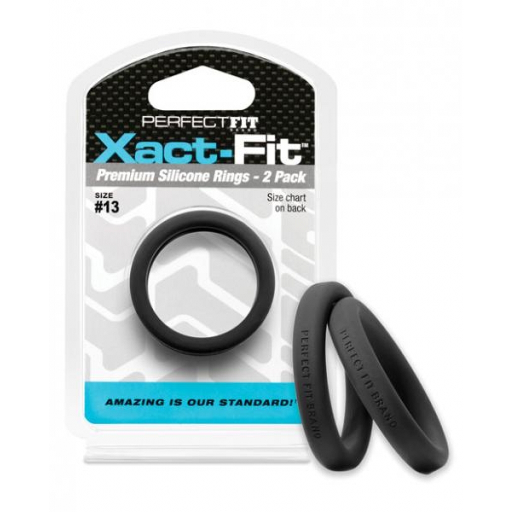 Perfect Fit Xact Fit #13 Cock Rings - Black Pack Of 2