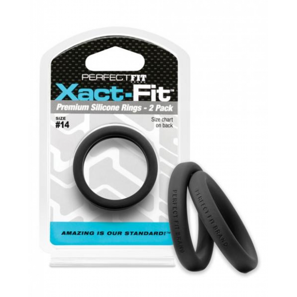 Perfect Fit Xact-Fit #14 Pack of 2 Cock Rings - Black