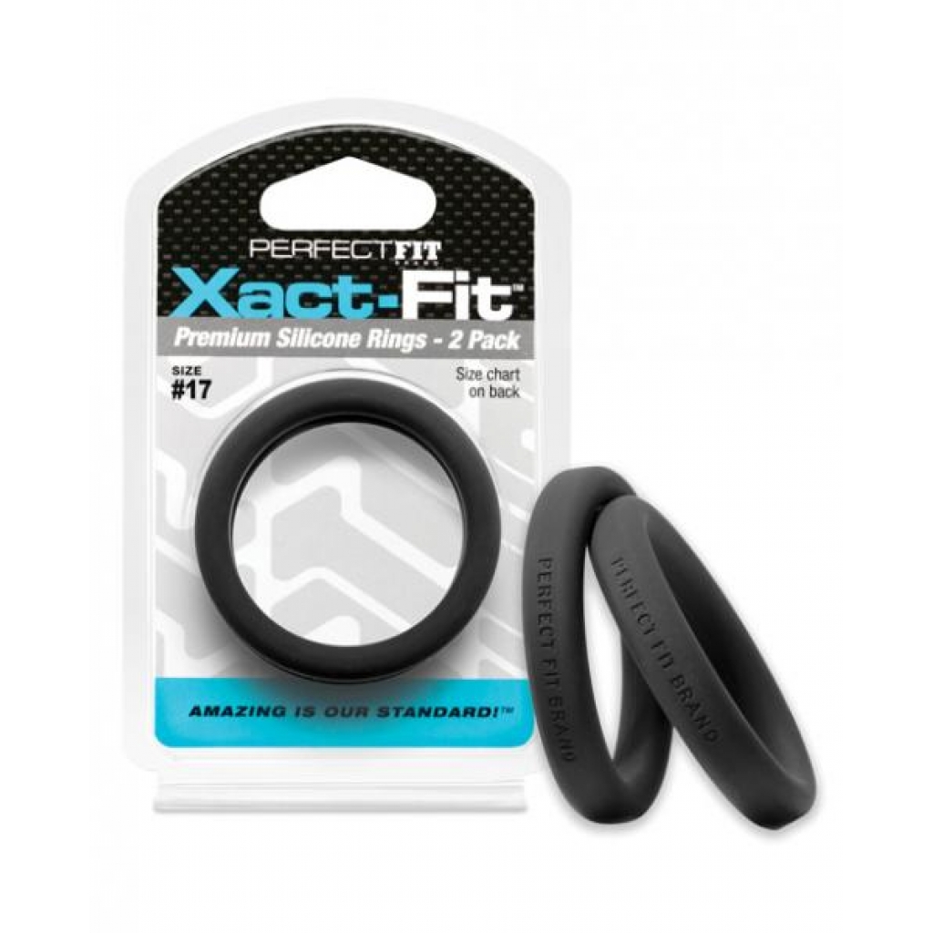 Perfect Fit Xact-Fit #17 - 2 Pack Black Cock Rings