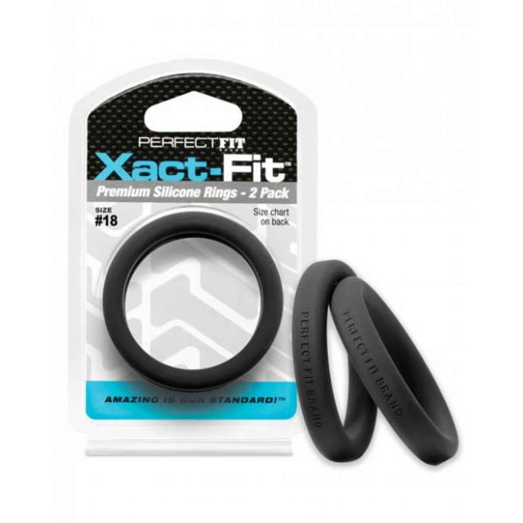 Perfect Fit Xact-Fit #18: 2 Pack Black Cock Rings