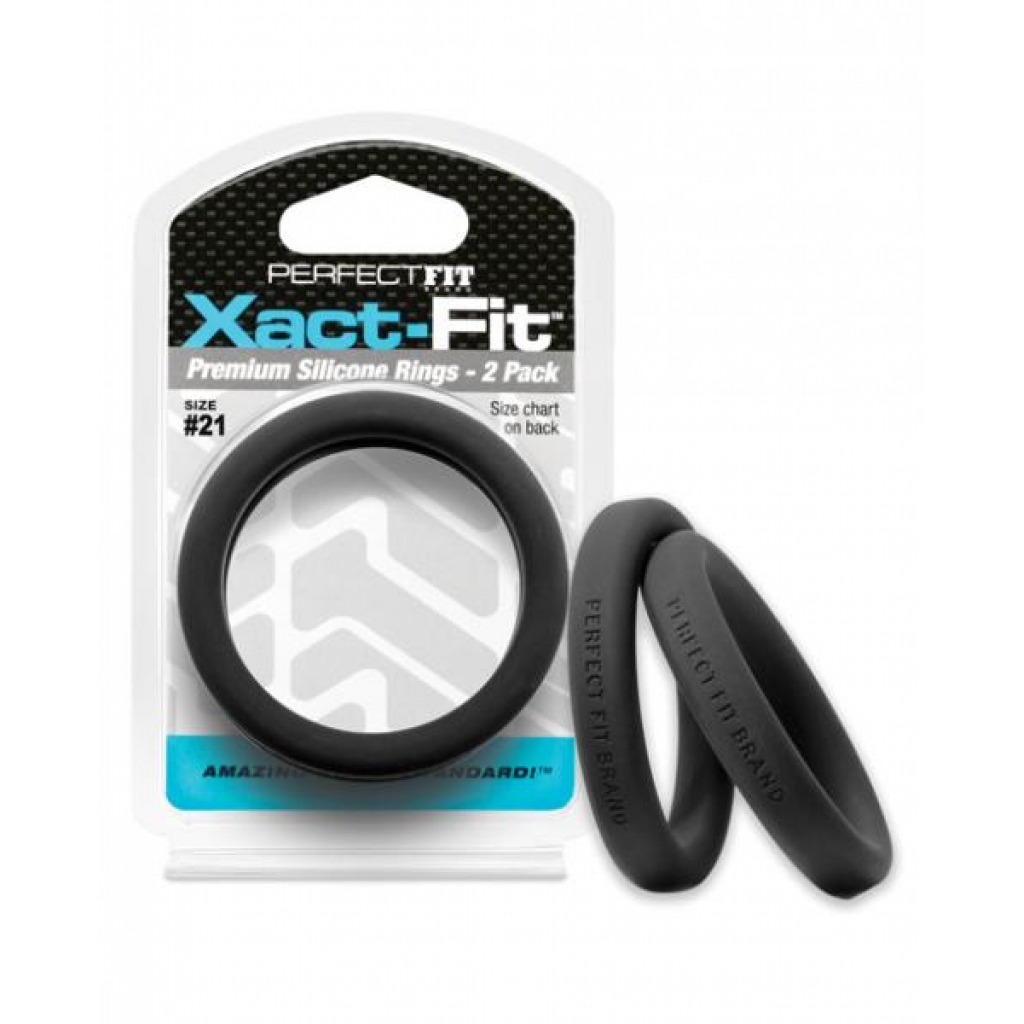 Perfect Fit Xact-Fit #21 2 Pack Black Cock Rings