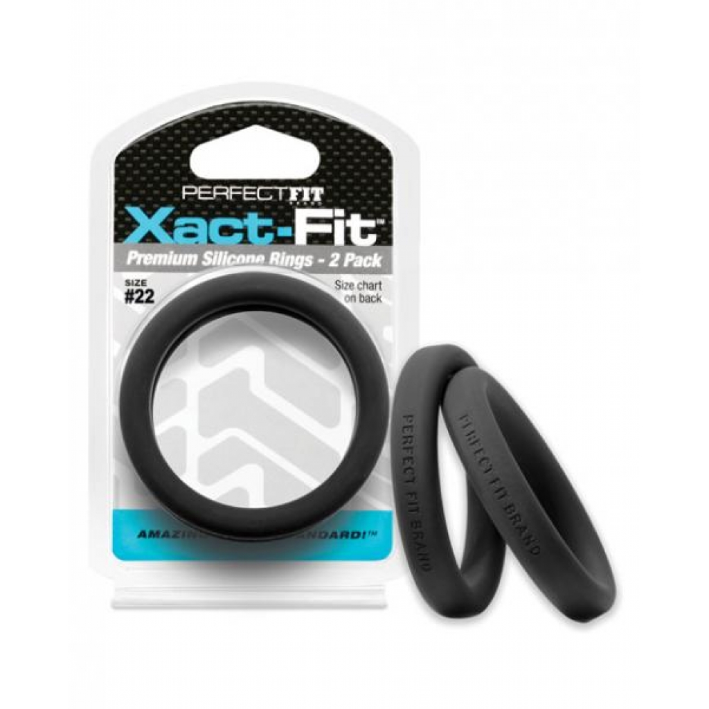 Perfect Fit Xact-Fit #22 2 Pack Black Cock Rings