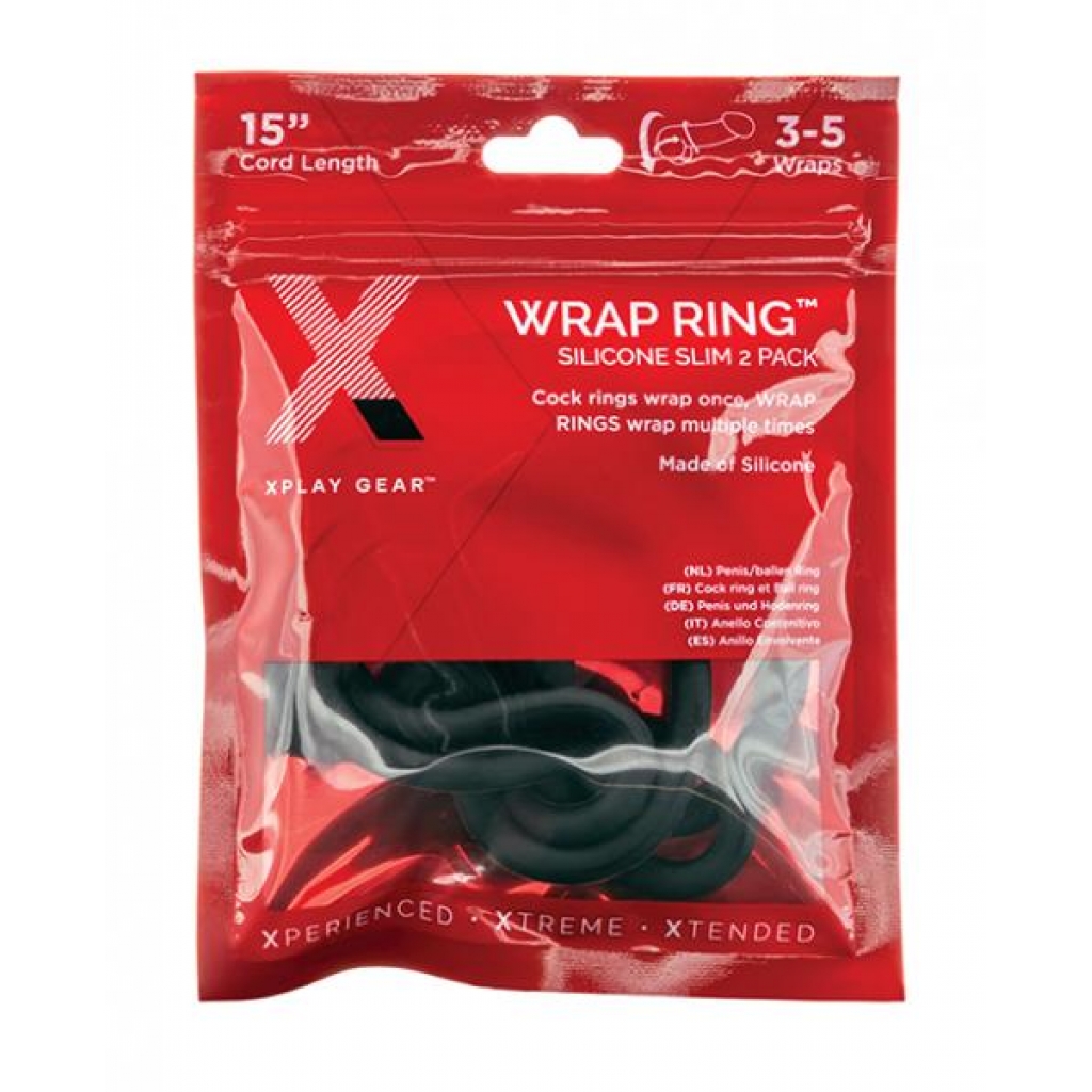 Xplay Gear Silicone Slim Wrap Ring - Black Pack of 2