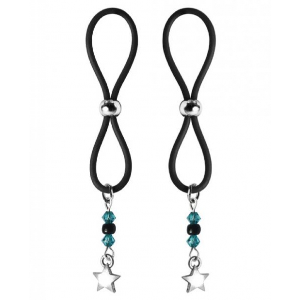 Bijoux De Nip Nipple Halos with Star Charm - Blue/Black