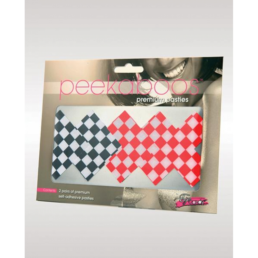 Peekaboos Off The Wall Checkered Pasties - 2 Pairs