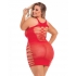 Back 2 Basixxx High Neck Dress Red 1X/3X