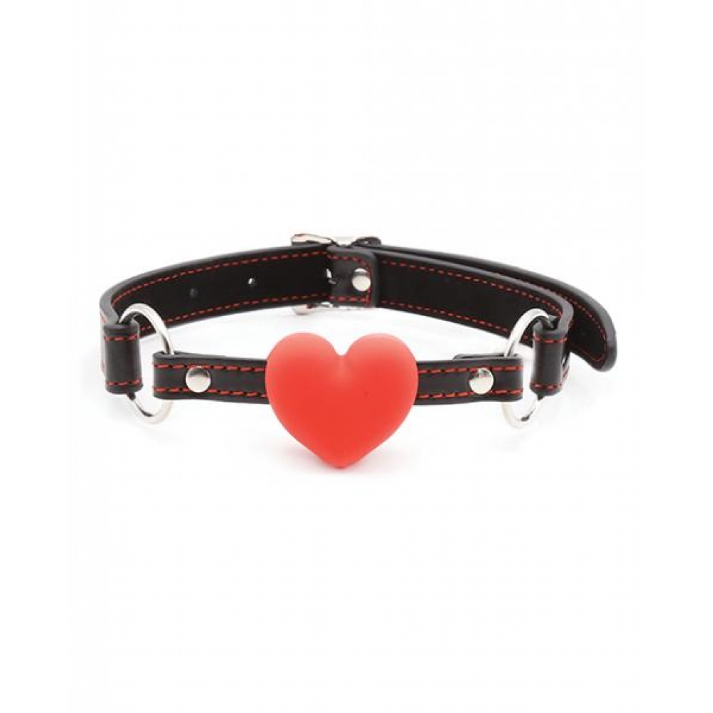 Plesur Heart Ball Gag with Red Hearts