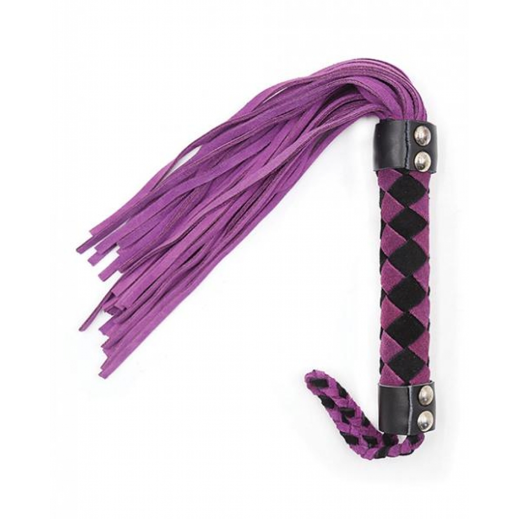 Plesur 15-Inch Leather Flogger - Purple