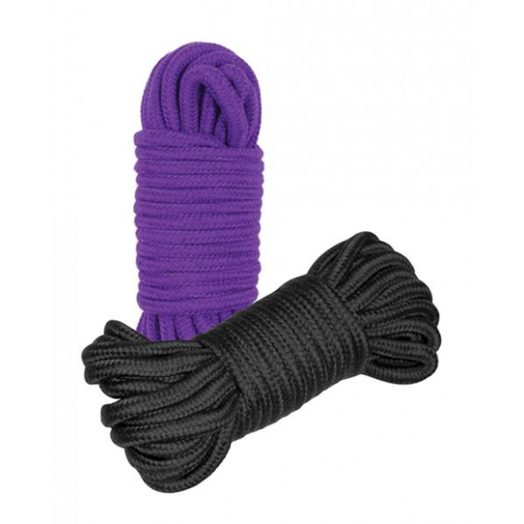 Plesur Cotton Shibari Bondage Rope - 2 Pack - Black/Purple