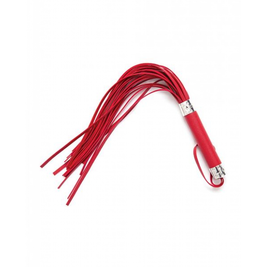 Plesur 18-Inch Vegan Leather Flogger - Red - Quality Sensory Experience