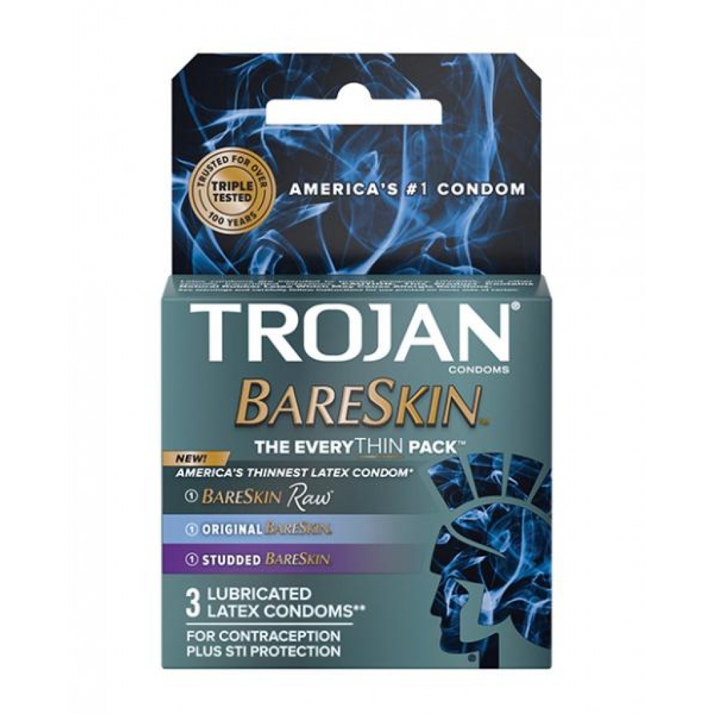 Trojan Bareskin Everythin Condom - Variety Pack Of 3