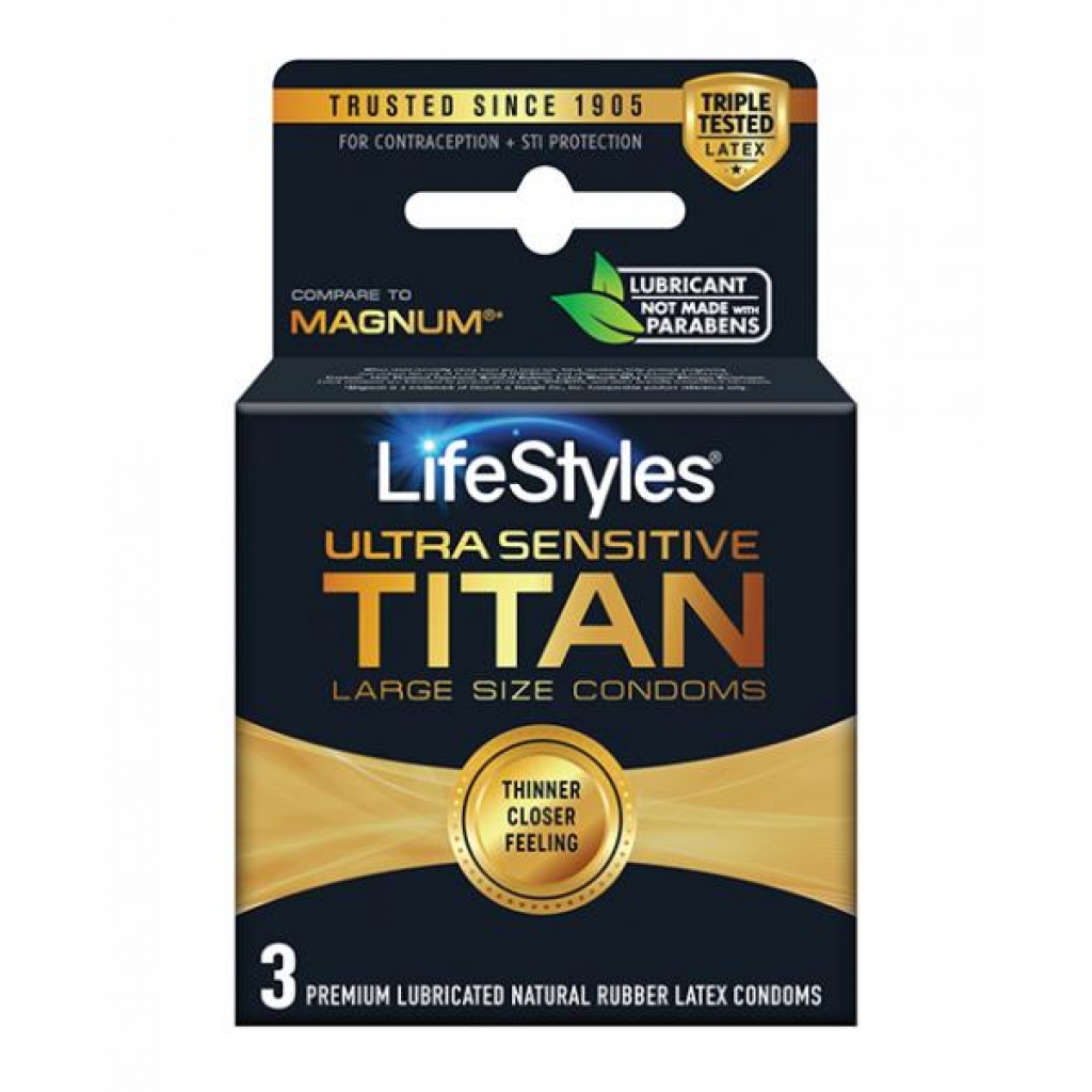 Lifestyles Ultra Sensitive Titan - Condoms Pack of 3