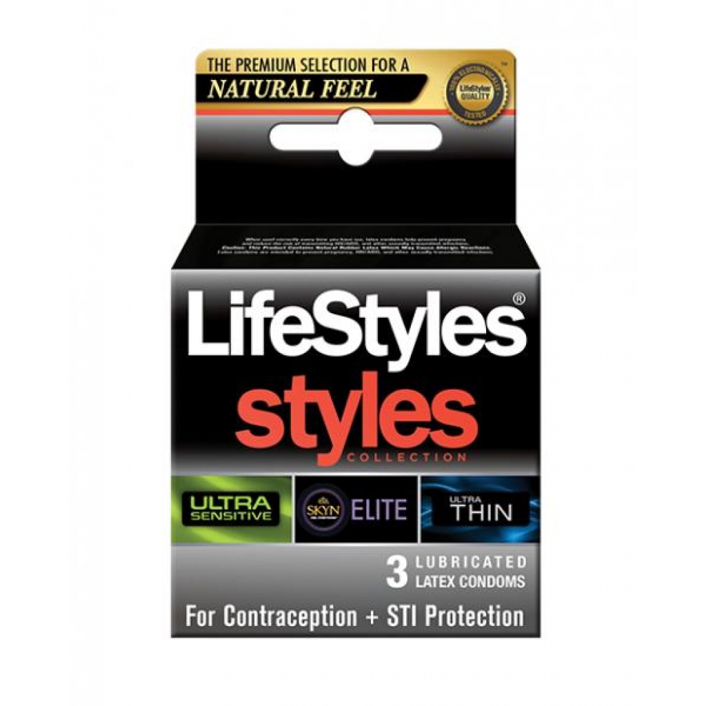 LifeStyles 3-in-1 Condom Collection - Pack of 3