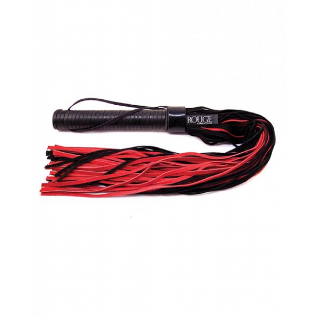 Rouge Suede Flogger with Leather Handle - Black/Red