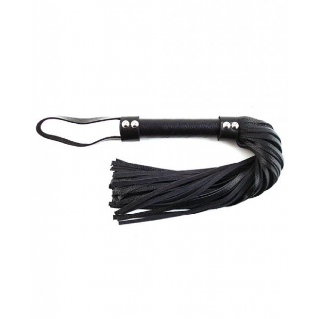 Rouge Short Leather Flogger - Classic Bondage Accessory in Black