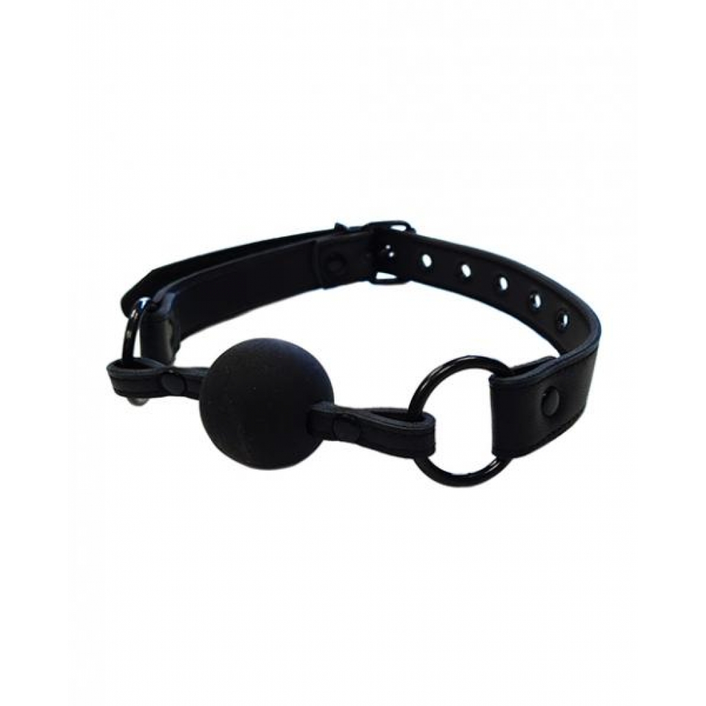 Rouge Leather Ball Gag - Adjustable Black