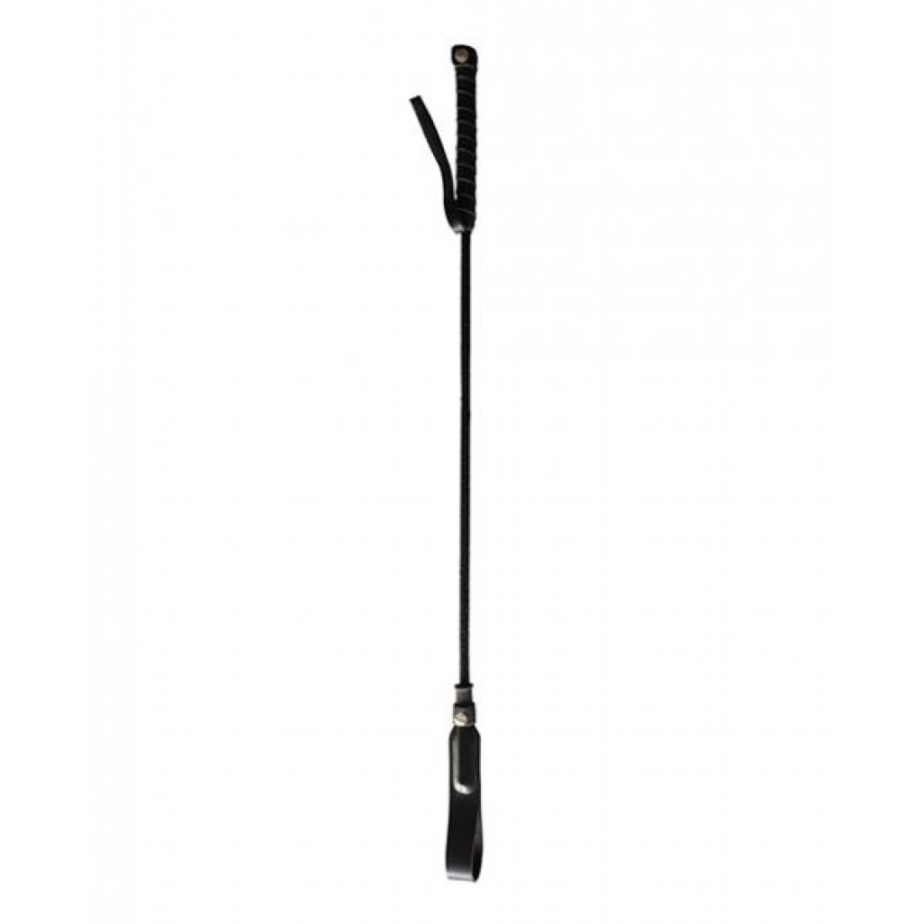 Rouge Long Riding Crop Slim Tip - Black