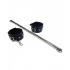 Rouge Leather Adjustable Leg Spreader Bar with Cuffs