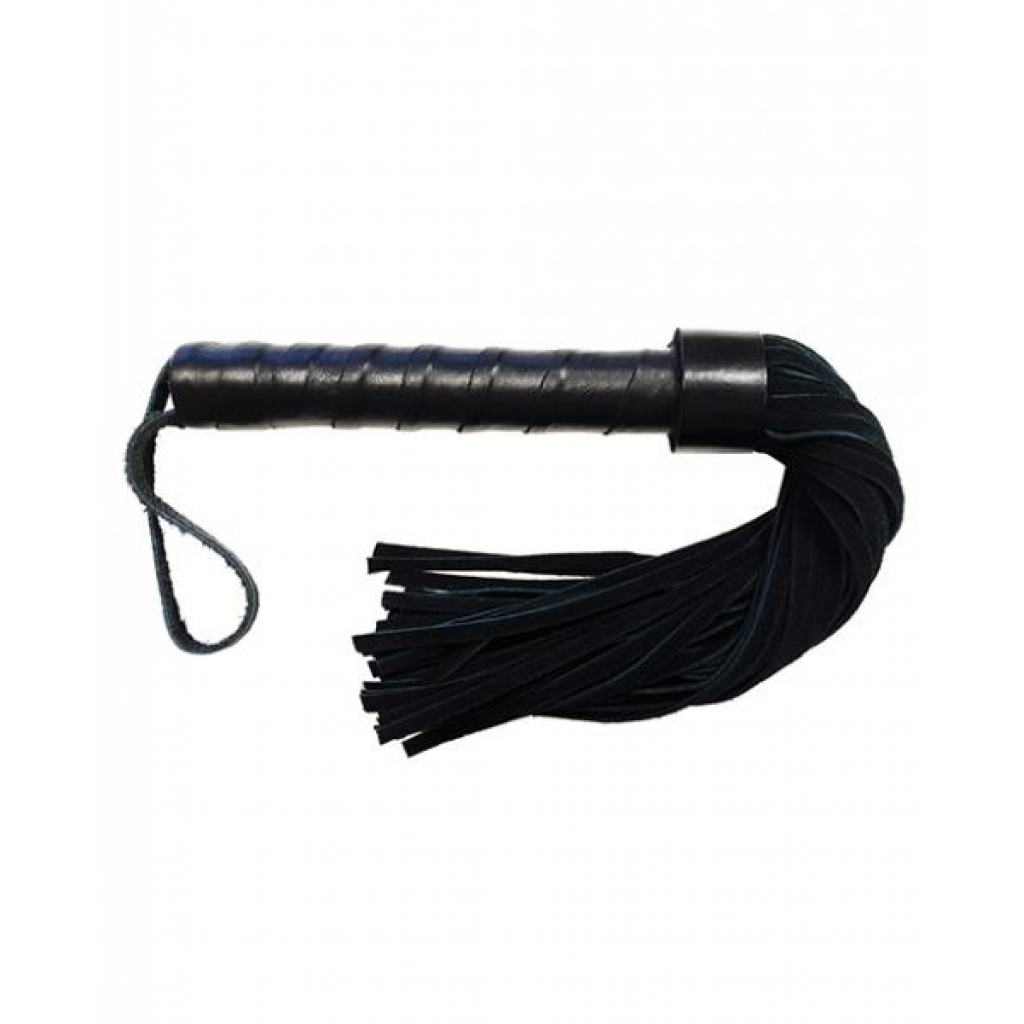 Rouge Leather Handle Short Suede Flogger - Black