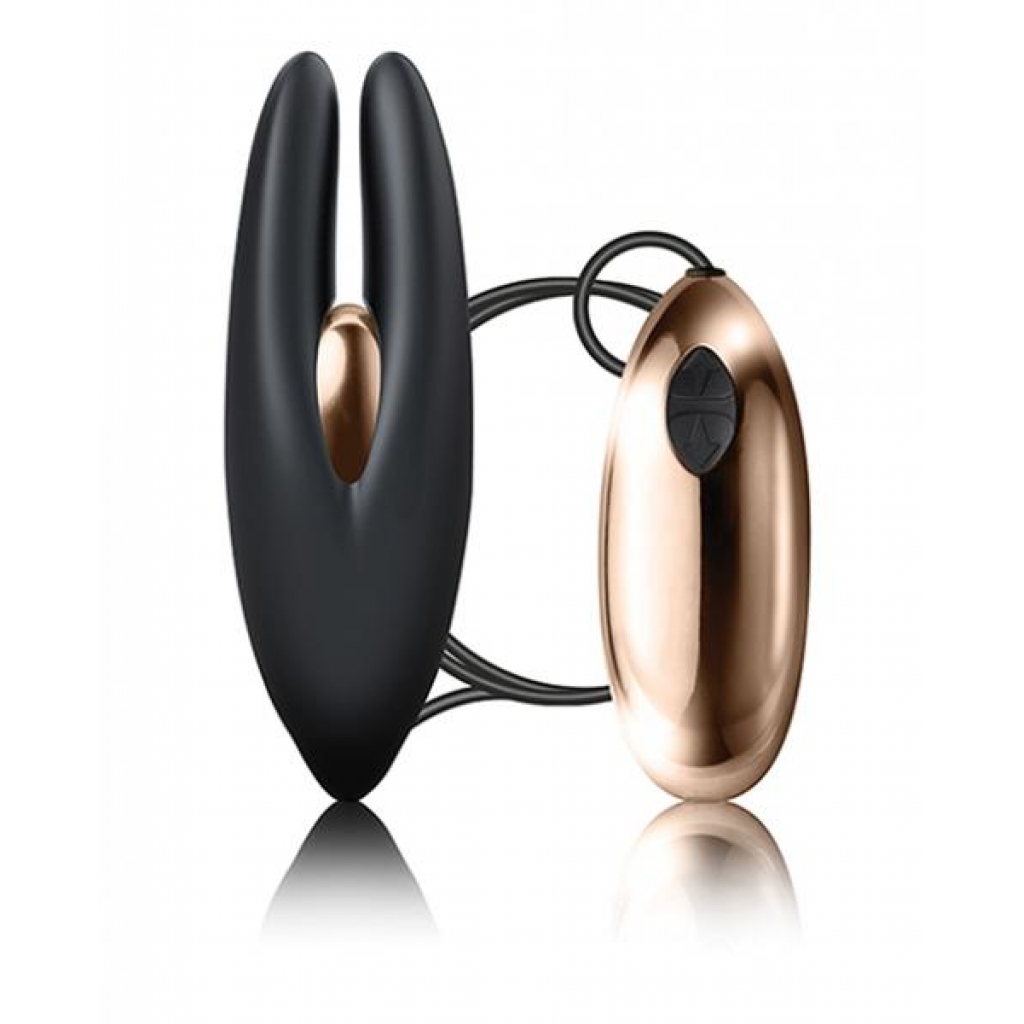 Rocks Off Mimosa Clitoral Vibrator - Black Rose Gold