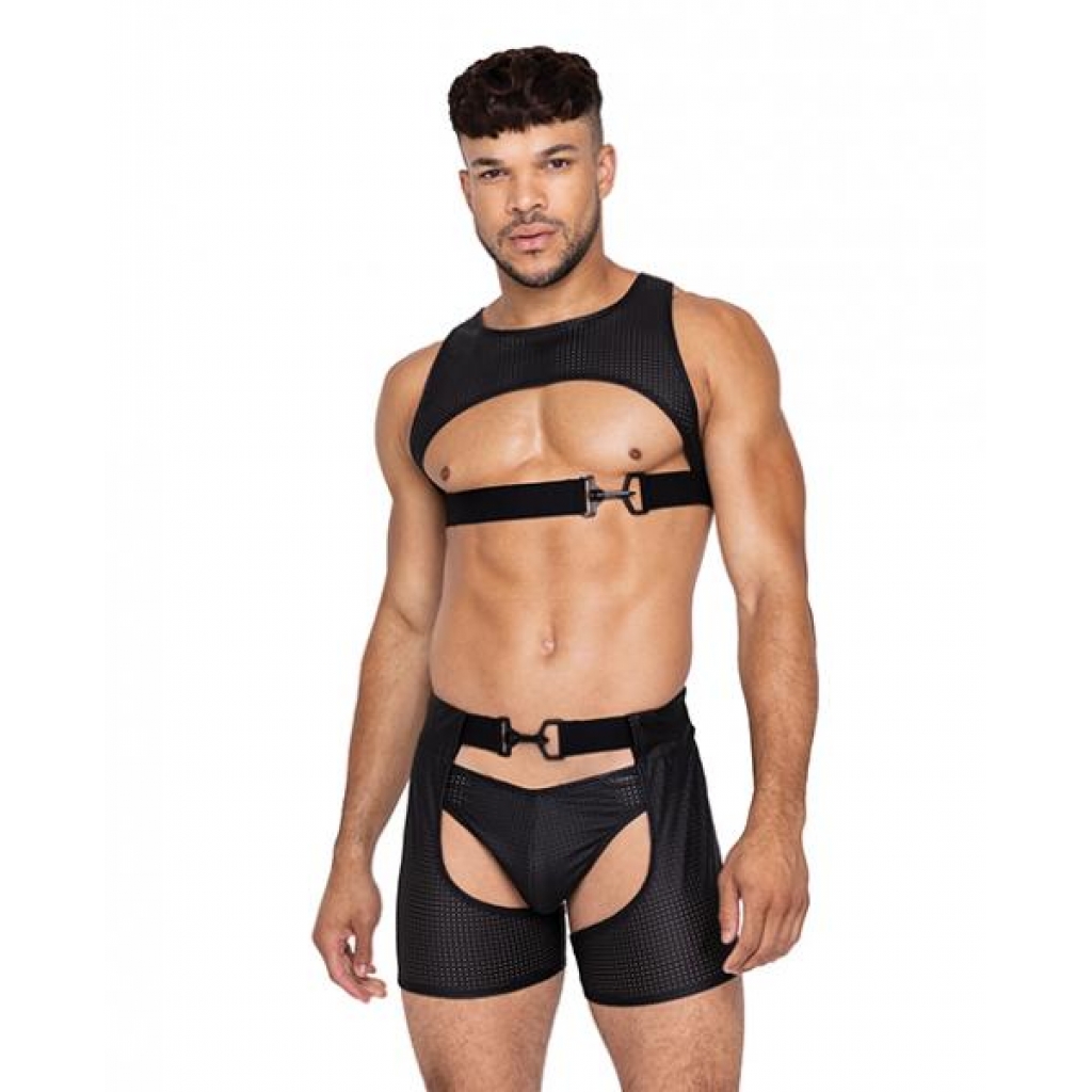 Master Harness with Hook & Ring Closure Black Lg