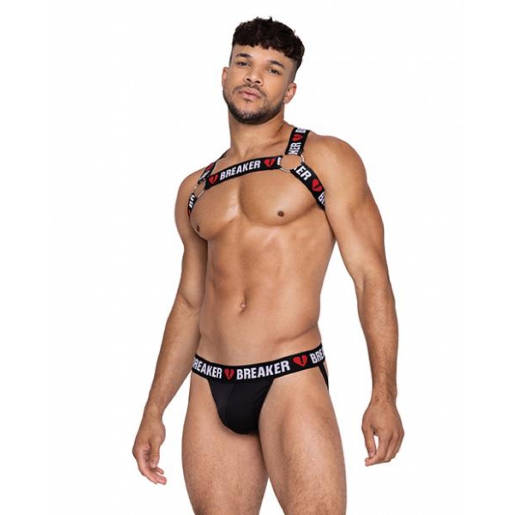 Heartbreaker Harness - Large O-Ring Detail, Black/Red