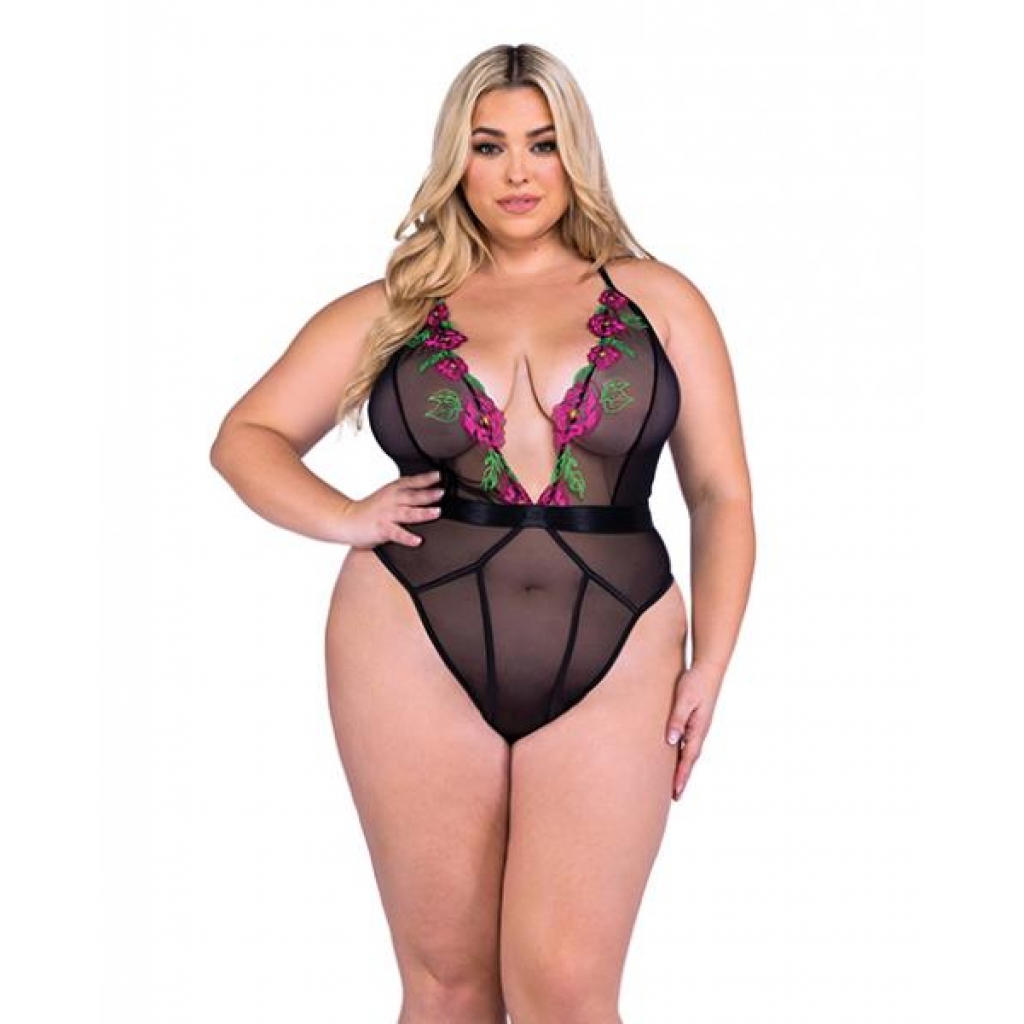 Peony Paradise Teddy - Black 2X