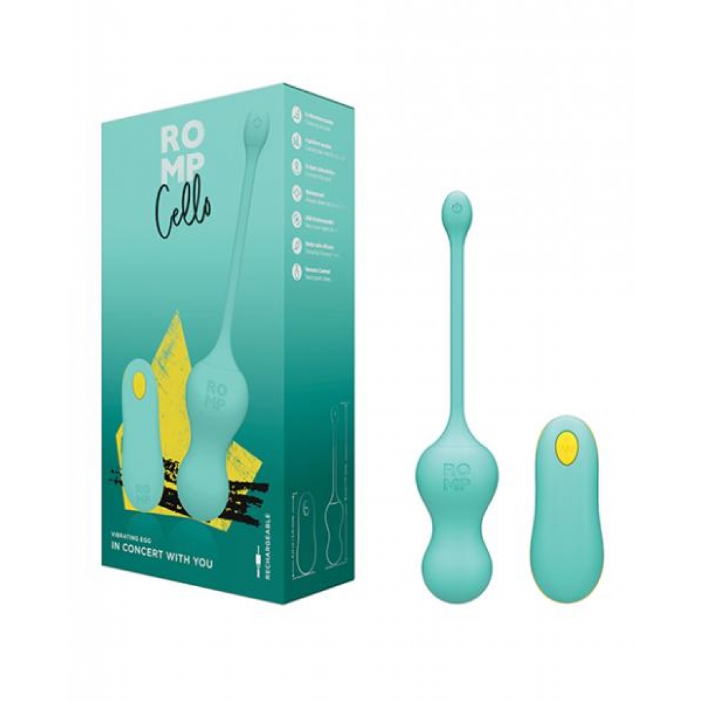 Romp Cello Remote Control G-spot Vibrating Egg - Blue