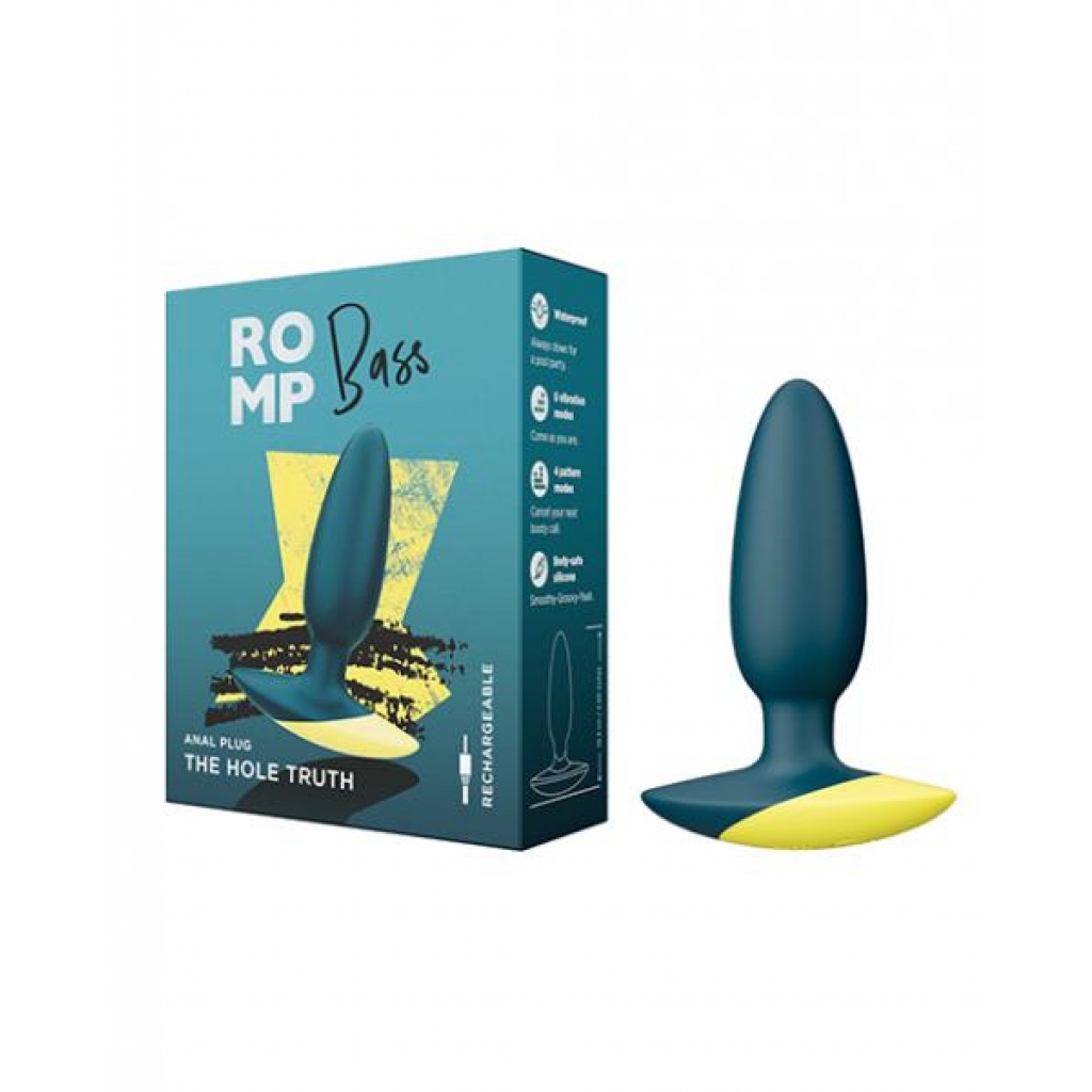 Romp Bass Vibrating Anal Plug - Teal