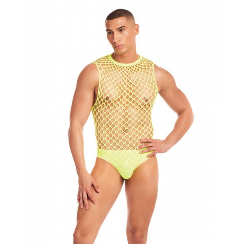 Rainbow Party Large Mesh Unitard Set - Yellow S/M