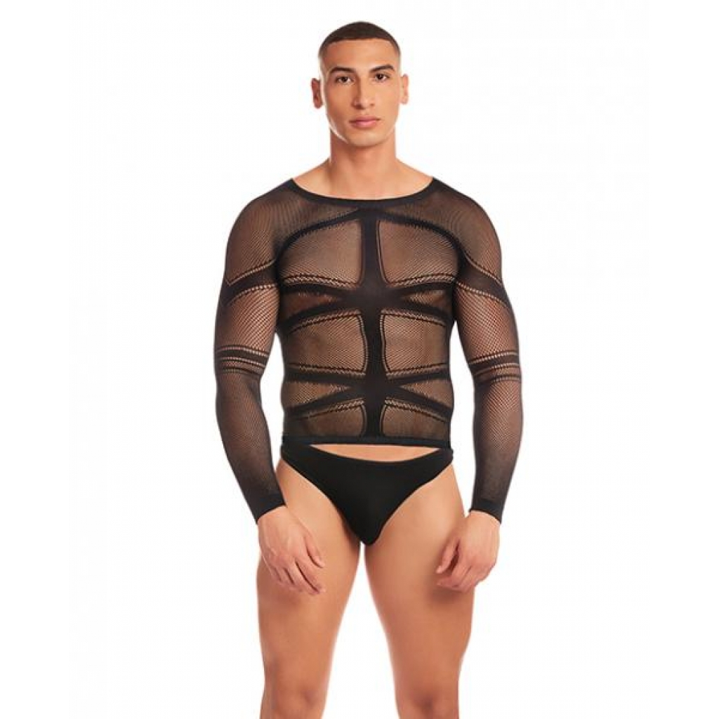 Rainbow Party Cam Boy Mesh 2-Pc Set - Black L/XL