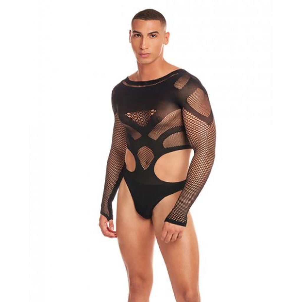 Rainbow Party Out Of Orbit Mesh Bodysuit - Black L/xl