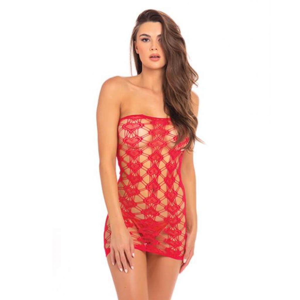 Rene Rofe Queen of Hearts Tube Dress - Red O/S