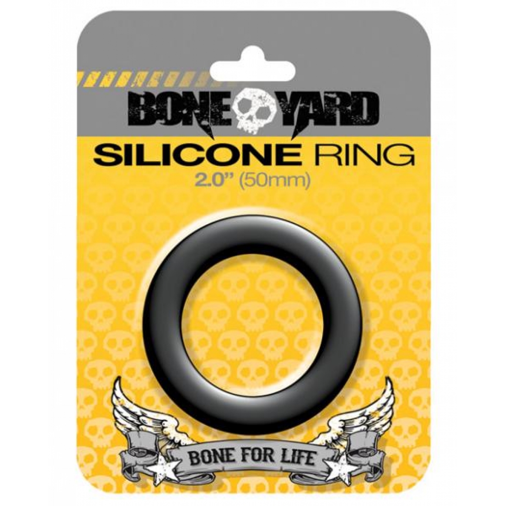 Boneyard Silicone Cock Ring - 2 Inches - Black