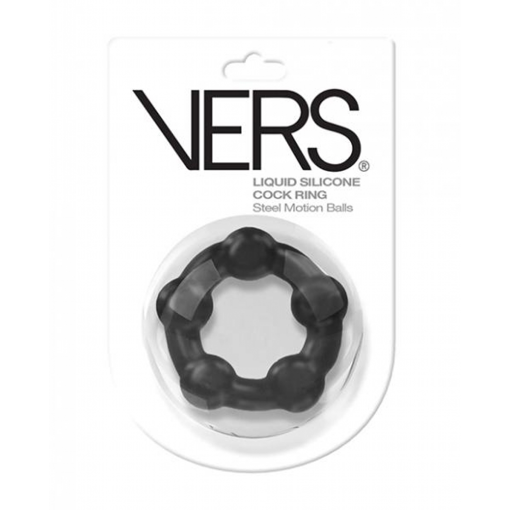 Vers Cock Ring with Motion Balls – Black