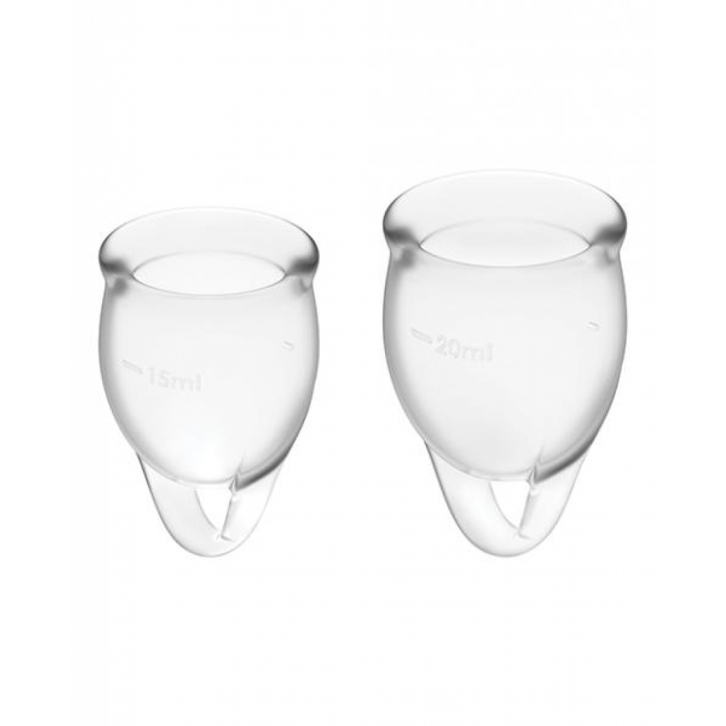 Satisfyer Feel Confident Menstrual Cup - Transparent Set of Two