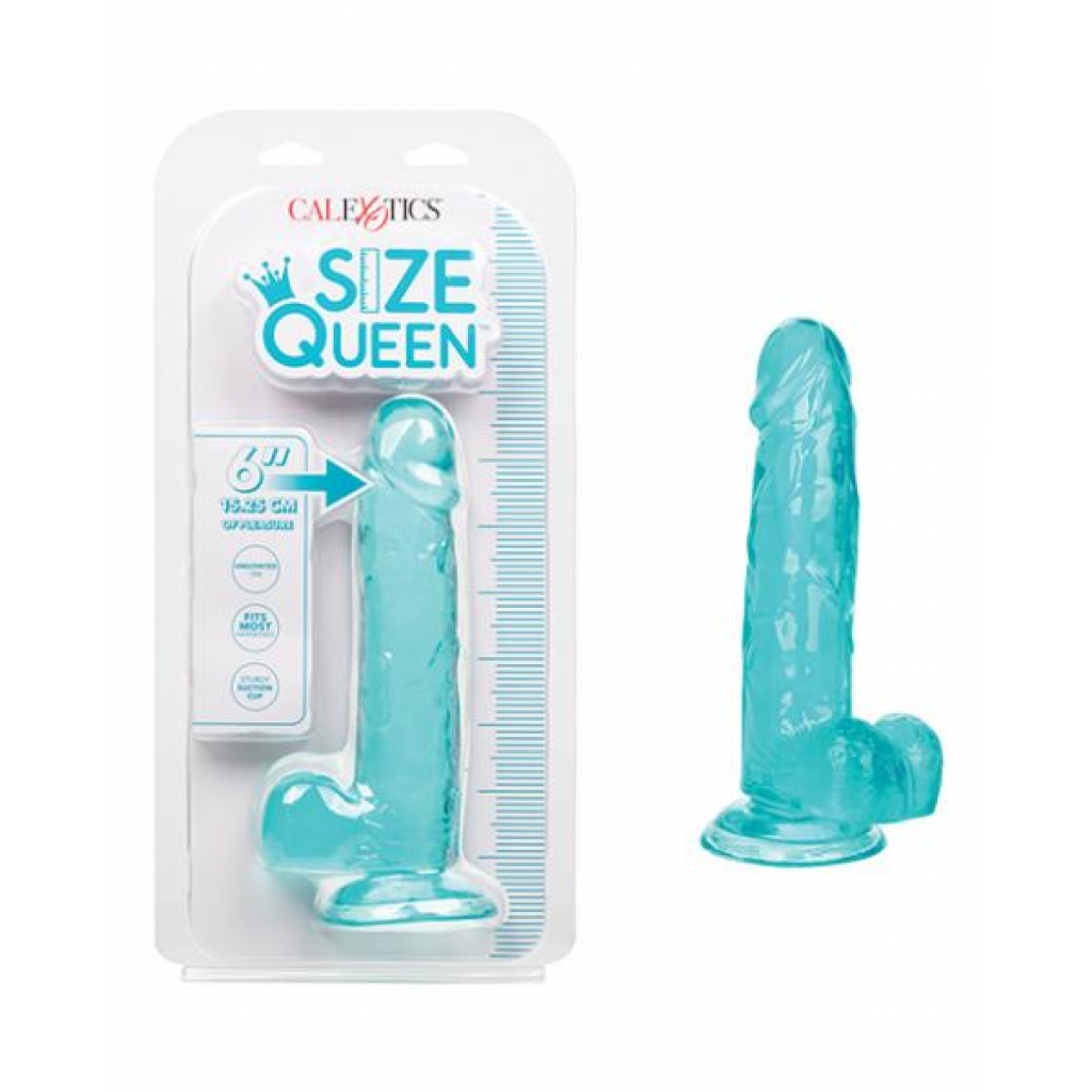 Size Queen 6-Inch Dildo - Blue - Realistic Feel