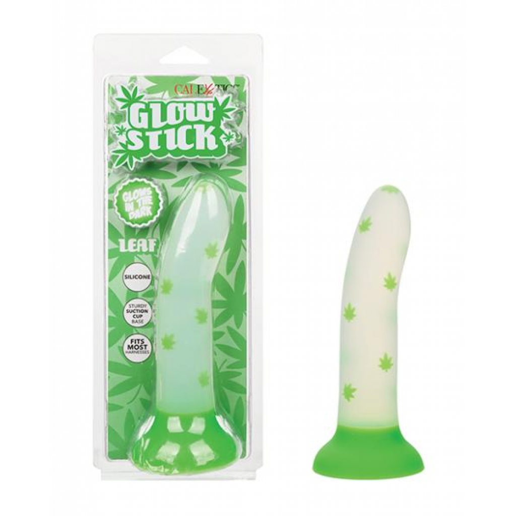 Glow Stick Leaf Suction Cup Dildo - Green