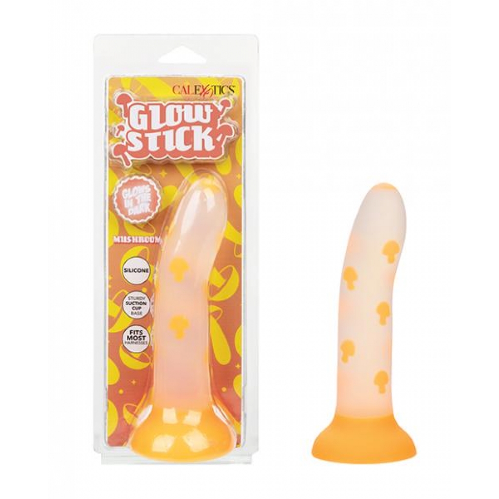 Glow Stick Mushroom Suction Cup Glow-in-the-Dark Dildo - Yellow