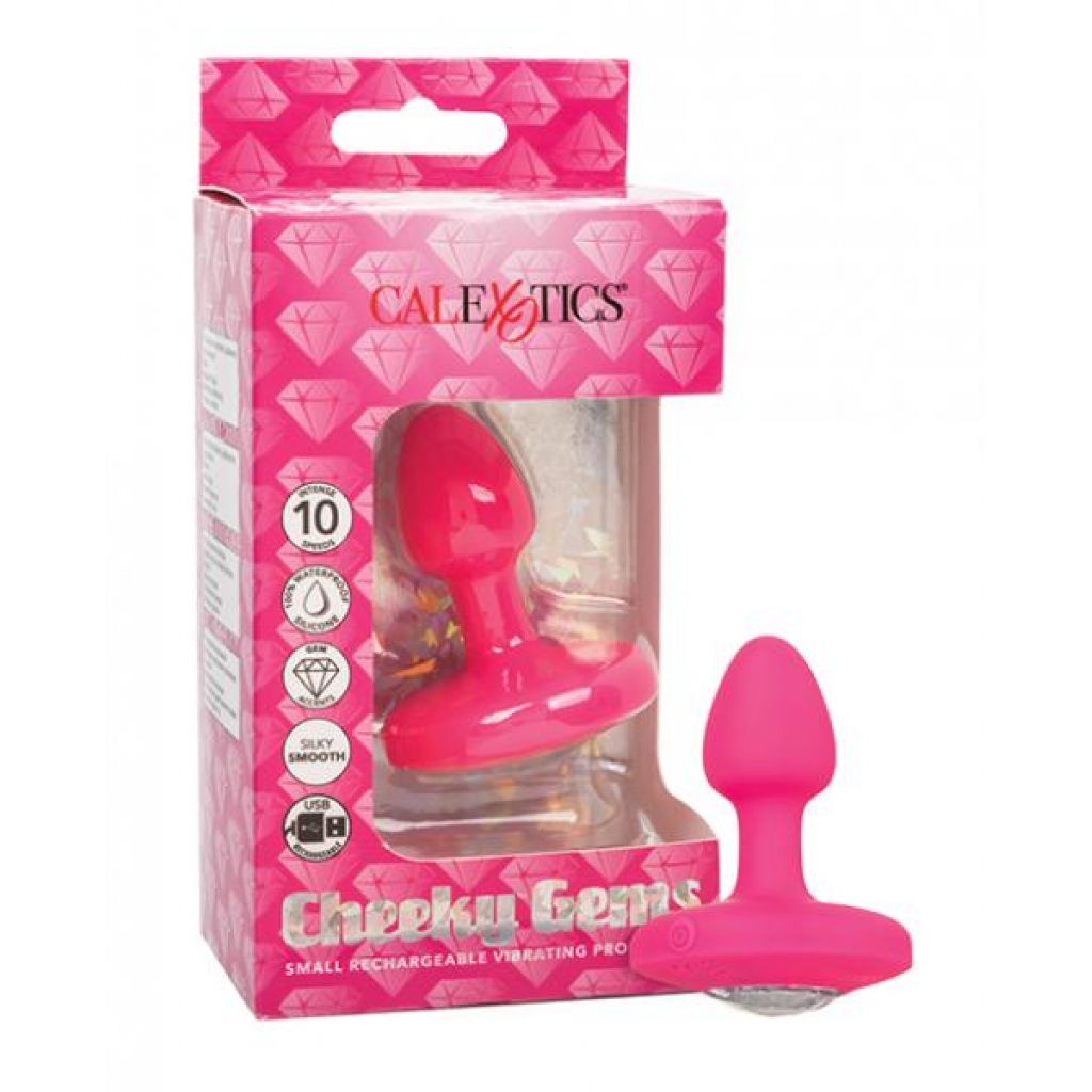 Cheeky Gems Rechargeable Vibrating Probe - Pink