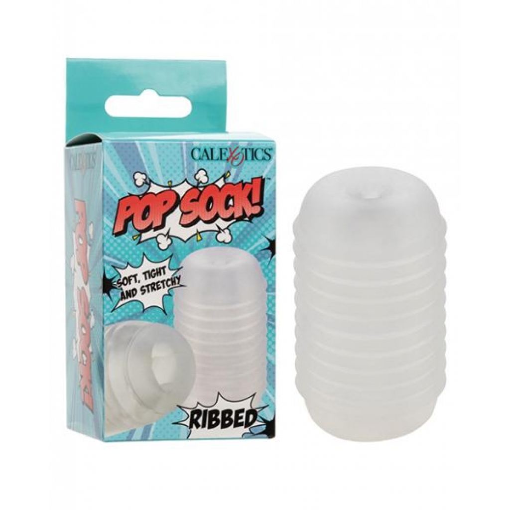 Pop Sock Ribbed Masturbator - Clear