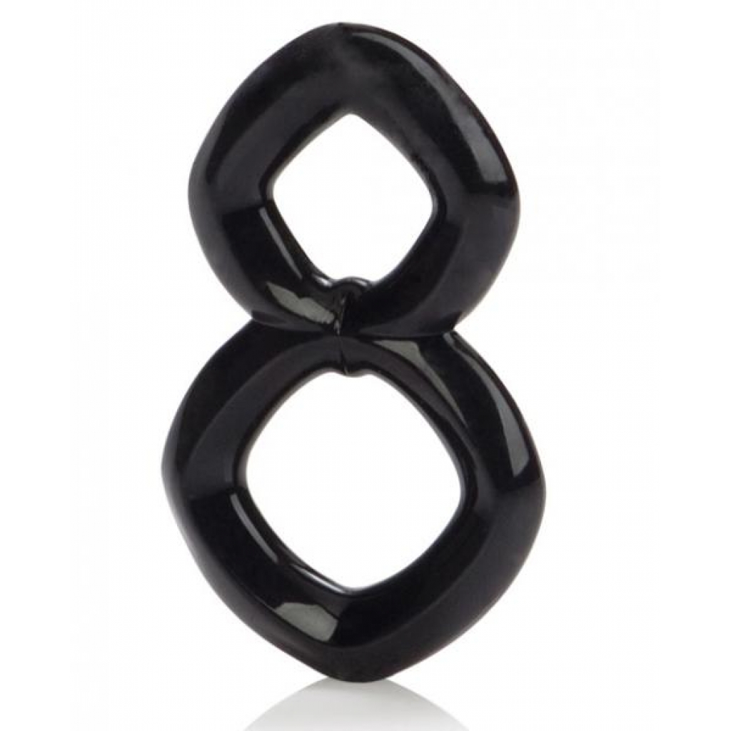 Crazy 8 Enhancer Double Cock Ring - Black