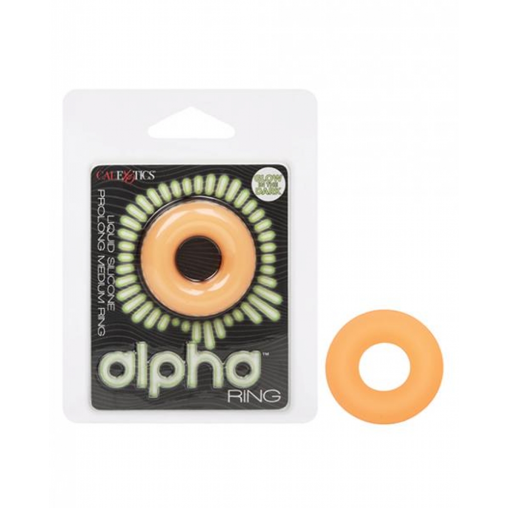 Alpha Liquid Silicone Glow In The Dark Prolong Cock Ring - Medium