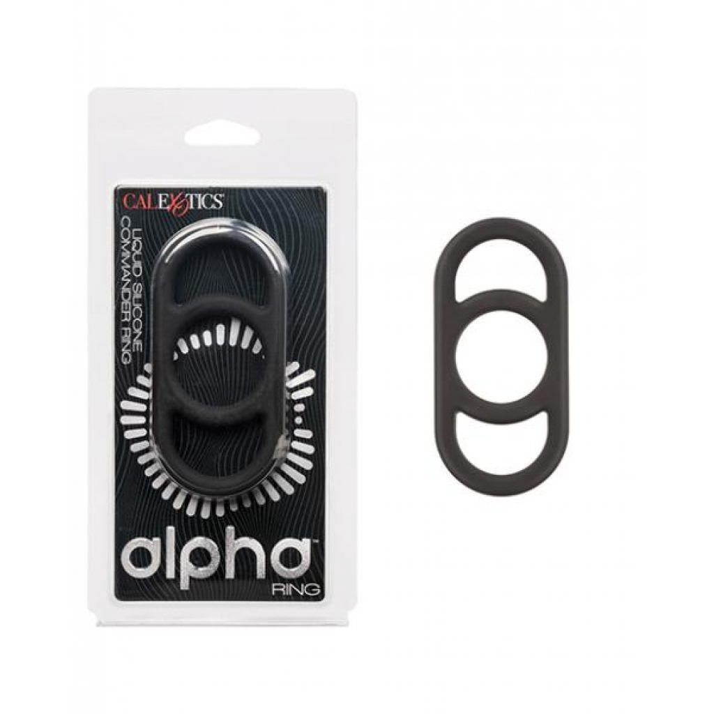 Alpha Liquid Silicone Commander Cock Ring - Black