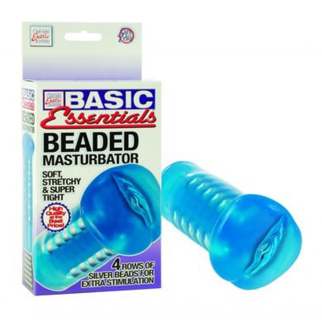 Basic Essentials - Beaded Masturbator - Blue