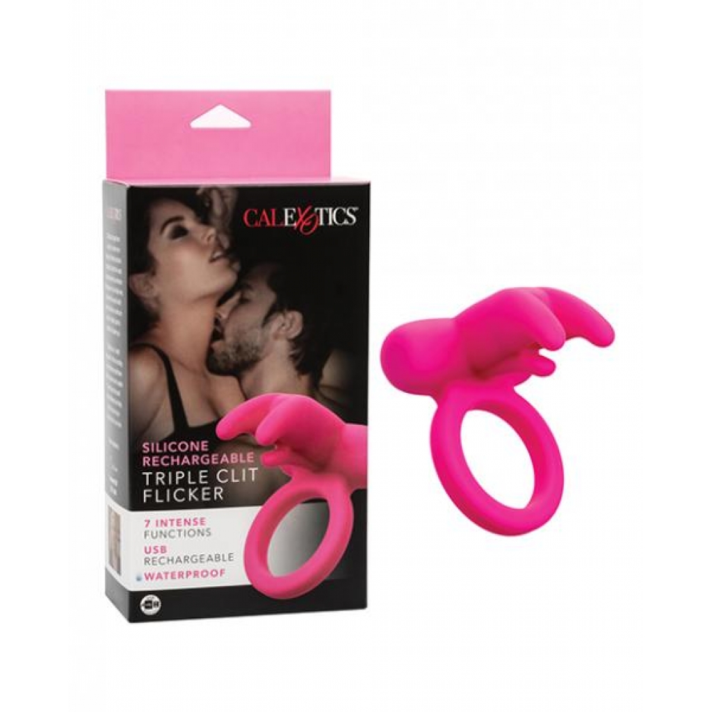 Silicone Rechargeable Triple Clit Flicker