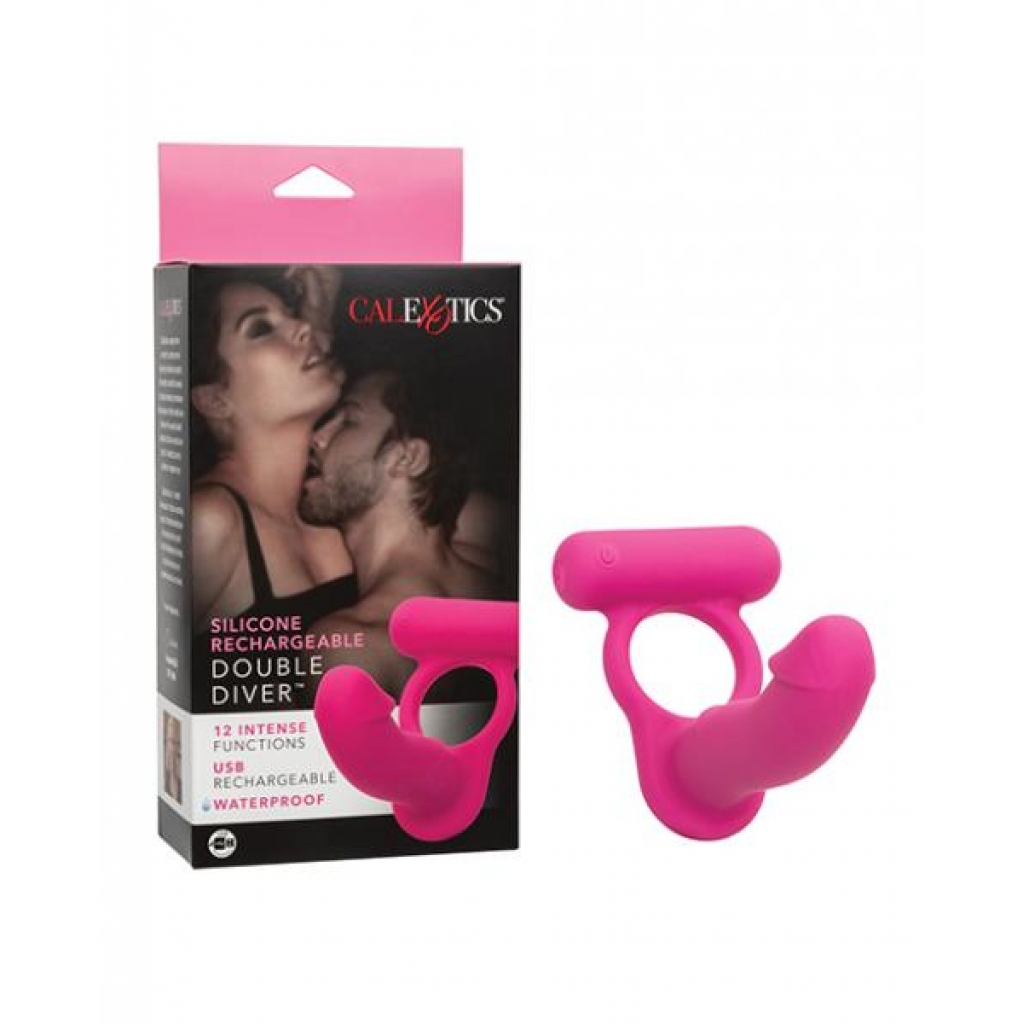 Silicone Rechargeable Double Diver - Pink